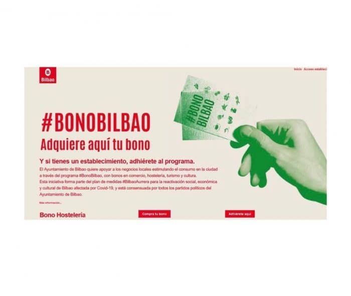 Establecimientos hosteleros adheridos a la campaña de Bonos Bilbao del